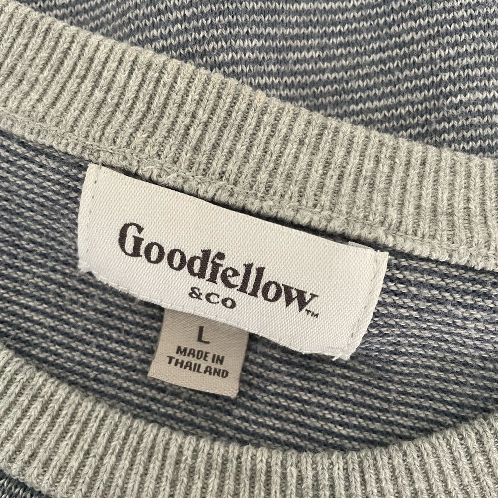 Goodfellow & Co Men's Gray & Blue Long Sleeve Sweater - Picture 5 of 6